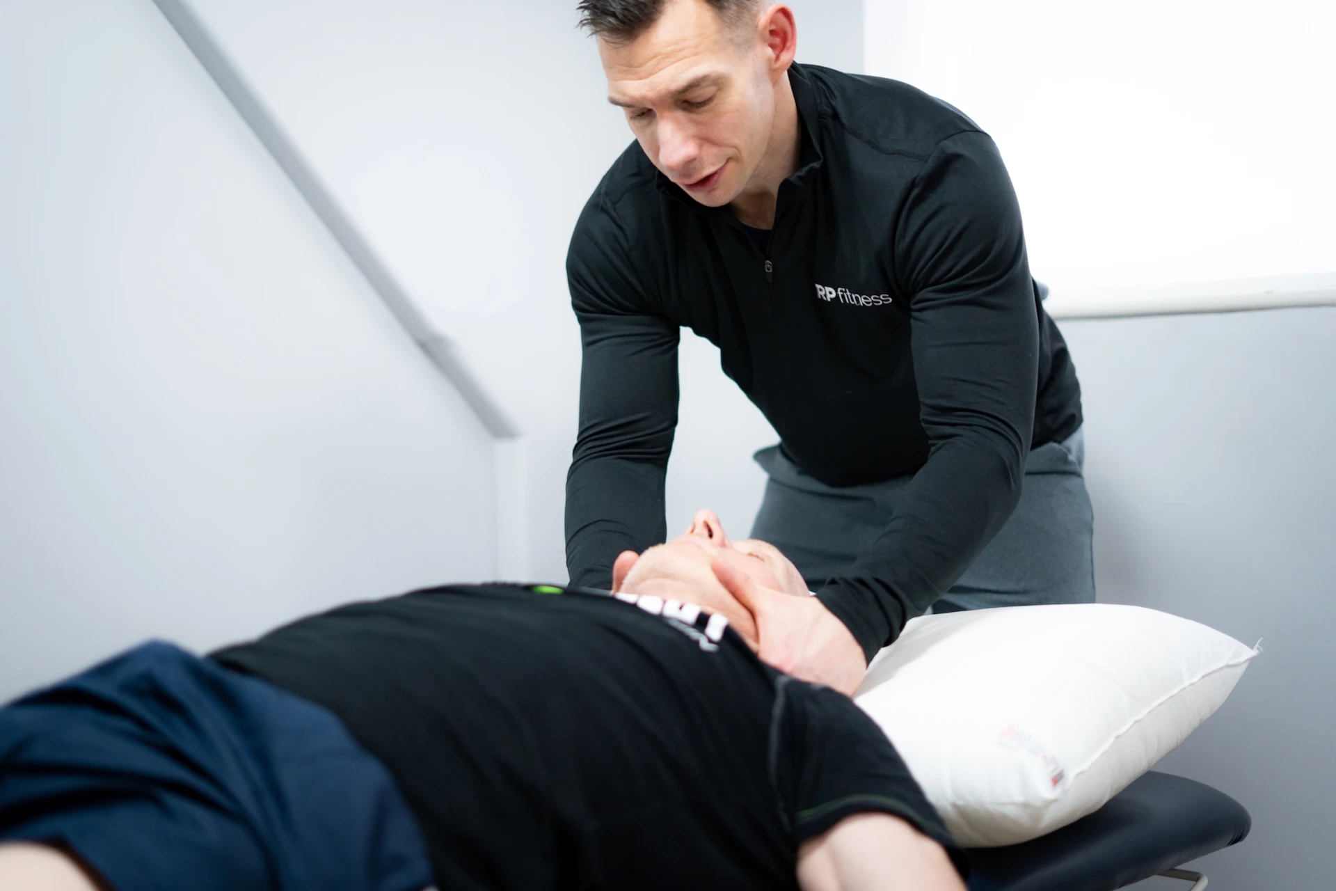 A sports therapy treatment session at RP Fitness in Cambridge