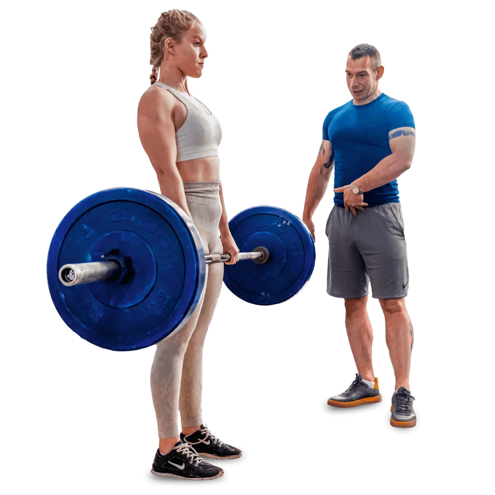 Richard Patman coaching a client through a barbell deadlift